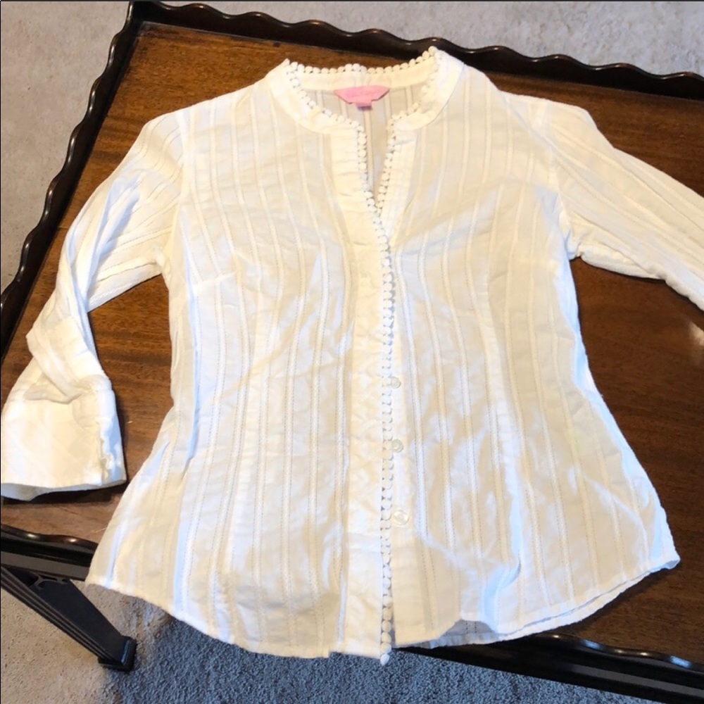 Lilly Pulitzer White Button Down Shirt